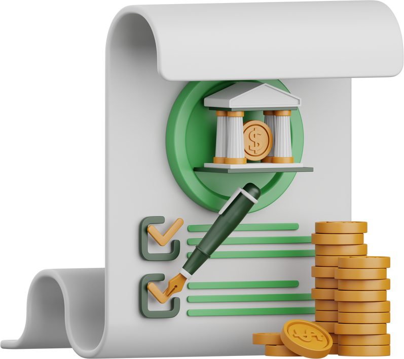 3d rendering bank account statement isolated useful for banking, money, finance and business design